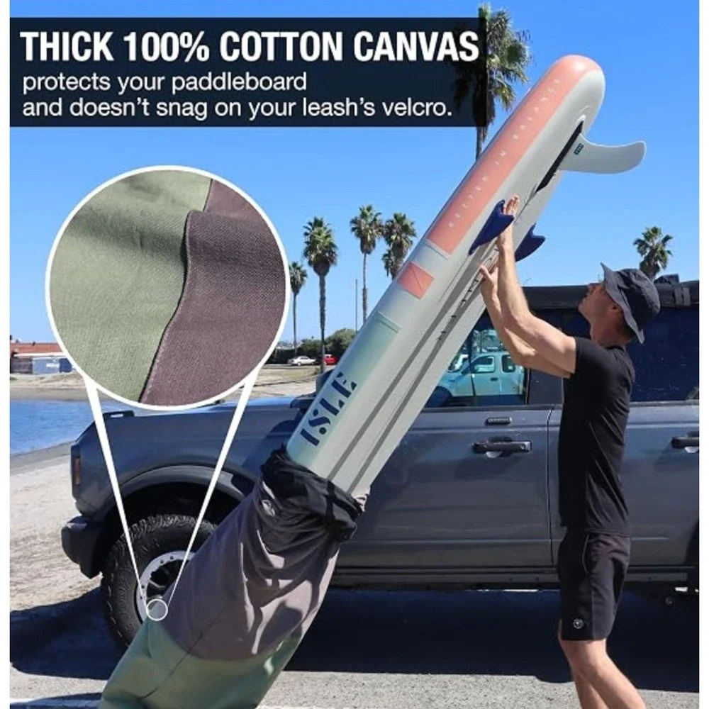 Ho Stevie! Canvas SUP Bag Canvas Cover 12' Black Gray Green Paddleboard Outdoor